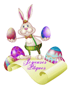 Gif animé joyeuses Pâques lapin